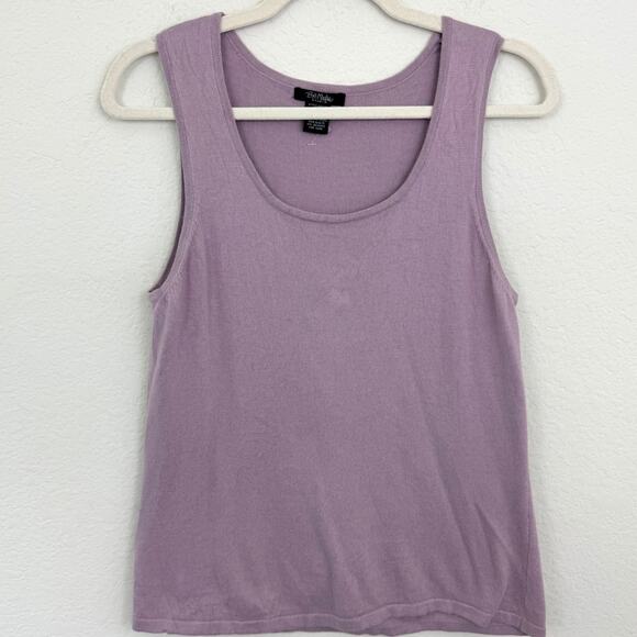 Bob Mackie Studio Women's Cotton Angora Blend Size L Knit Tank Top Lavendar - Picture 1 of 5